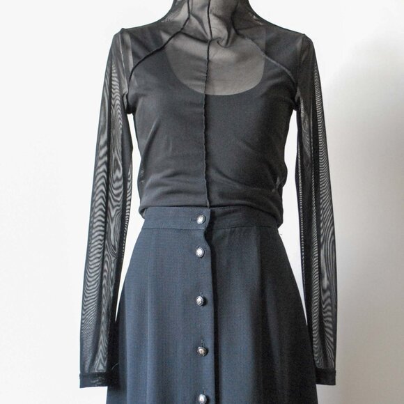 Gothic Button up Maxi Skirt - Picture 2 of 5